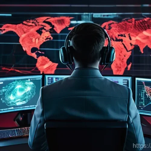 Home 21 사이버보안 업계의 최신 뉴스와 사건 - **Prompt 1: The AI Cyber Warfare Frontline**
A futuristic, high-tech control room bathed in the ...