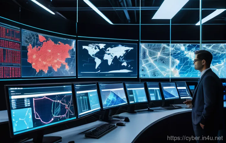 악성코드 분석 이론과 사례 - A close-up of a computer monitor displaying a stylized ransomware message or an abstract 'locked dat...